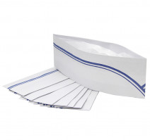 Пилотка бумажная белая 100шт/упак с синей полосой