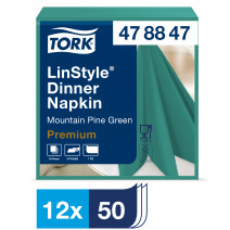 Салфетки Tork LinStyle, Premium, 39х39 см, 1 сл, 50 листов, темно-зеленые