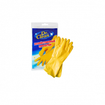 Перчатки резиновые Дr. CLEAN рр 10-XL, с напылением, желтые 1/12/240