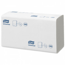 Полотенце бумажное белое TORK SINGLEFOLD UNIVERSAL 1сл, 300л, ZZ-сл, 23*23см 15/1