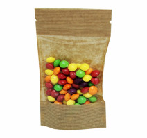 Пакет бумажный крафт зип лок 185х120х35 окно 10 (500 шт.)