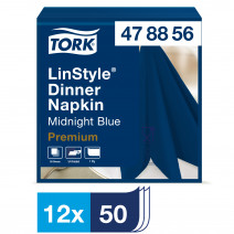 Салфетки Tork LinStyle, Premium, 39х39 см, 1 сл, 50 листов, темно-синие
