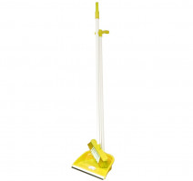 Щетка + совок на длинной ручке Ленивка (AF201) с резинкой желтый
