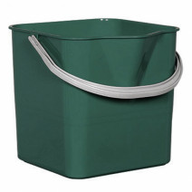 Ведро пластиковое прямоугольное, зеленое 25л для тележки 1/1
