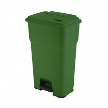 Контейнер ГЕРА с педалью и крышкой 85 л, зелёный, 49х39х79 см