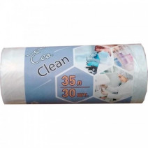 Пакеты для мусора EcoClean 35л, ПНД, 30шт, рулон, белые, 6мкм, 48*54,5см 1/60
