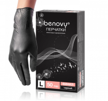 Перчатки виниловые неопудренные 100шт/упак L, черные