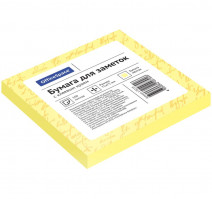 Бумага для заметок самокл. 76х75 мм, 100 л желтая