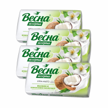 Туалетное мыло ВЕСНА Ассорти ЖАСМИН и КОКОСОВОЕ МОЛОЧКО 90г