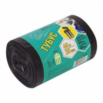 Пакеты для мусора EcoClean ТУБУС д/урн 25*60см, 45л, ПВД, 20шт, рулон, черные, 25мкм, 42*90см 1/20
