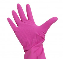 Перчатки хозяйственные Complement Ultra Comfort S розовые c ворс. подложкой (12 шт.)