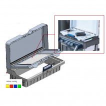 Vileda Крышка для верхней секции для Ориго 2, с секцией для хранения, замком, ключом и с 4 клипсами цветового кодирования
