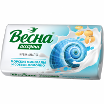 Туалетное мыло ВЕСНА Ассорти МОРСКИЕ МИНЕРАЛЫ И СОЕВОЕ МОЛОЧКО 90г