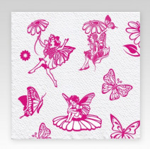 Салфетки бумажные ромашки и бабочки СЕМЬЯ и КОМФОРТ 24*24см, 1сл, 100л 1/48