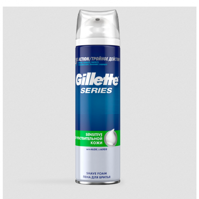 Gillette пена для бритья для чувствительной кожи состав