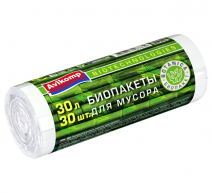 Пакеты для мусора BOTANICA 30л, ПНД, 30шт, рулон, белые